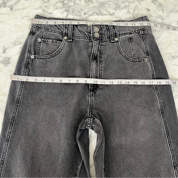 We the free Aster Straight Leg Jeans Barrel Leg in Asteroid Washed Black Size 30 - Picture 8 of 16